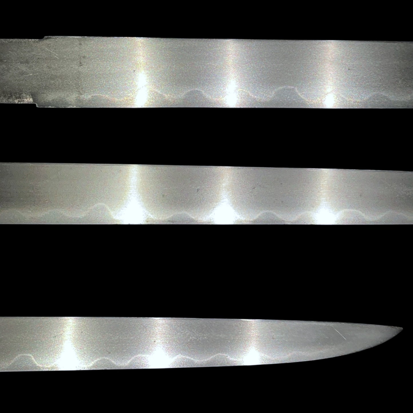 Gunome-Hamon 互目刃文 Tanto, Thick and Straight blade, Edo period mumei
