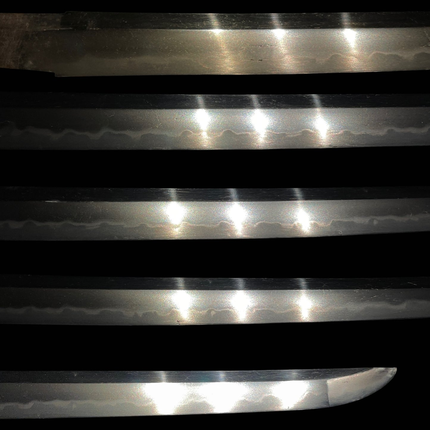 Black Wakizashi, Shakudo Shishi Fuchikashira, Edo period mumei