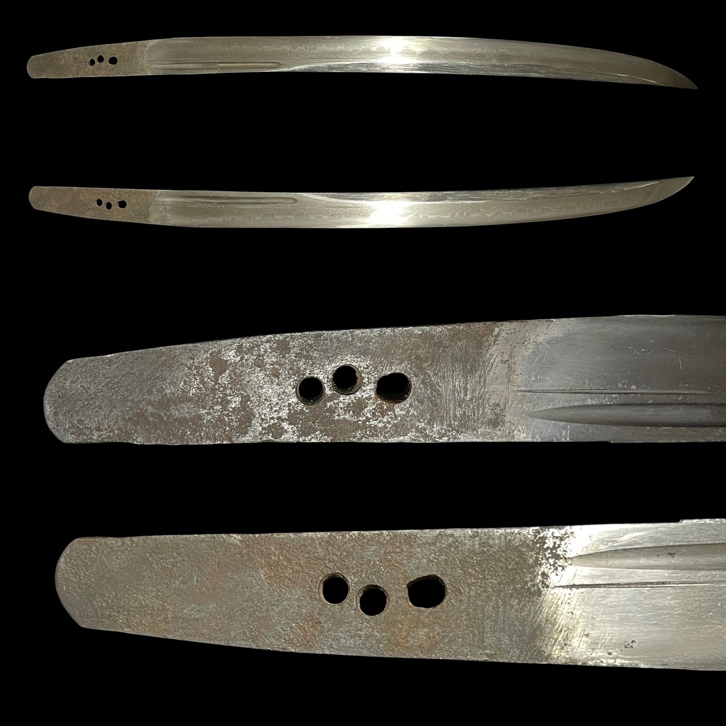 Naginatanaoshi-Zukuri 薙刀直造 Wakizashi, Flower Fittings, Muromachi period mumei