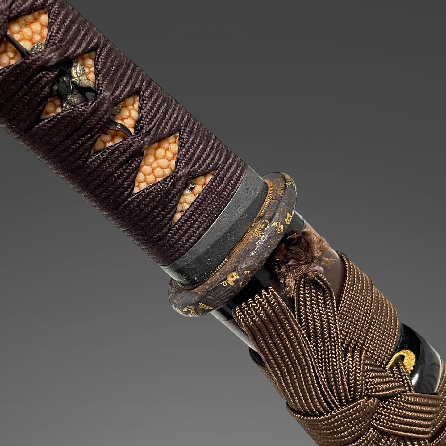 Shobuzukuri Wakizashi 菖蒲造脇差, Gold inlay Tsuba, Edo period mumei