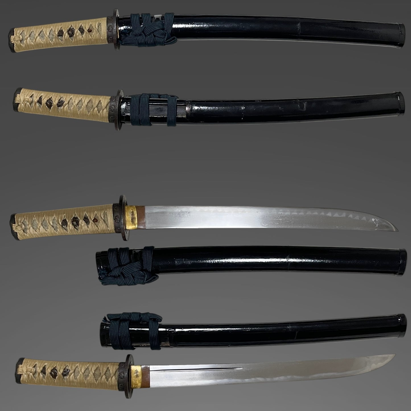 Gunome Hamon, Sunnobi-Tanto 寸延短刀, Koshi-hi 腰樋, Late Muromachi period mumei