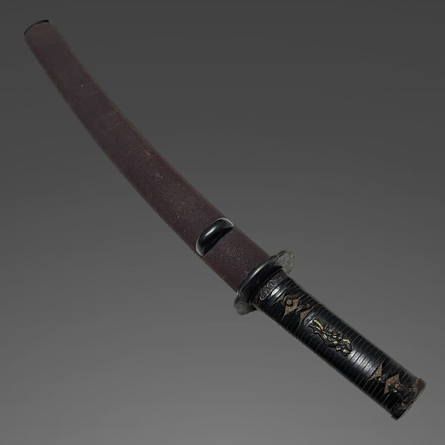 Naginata-Naoshi Style Wakizashi, Chikushuju Sa 筑州住左 signed, Kawamaki Tsuka