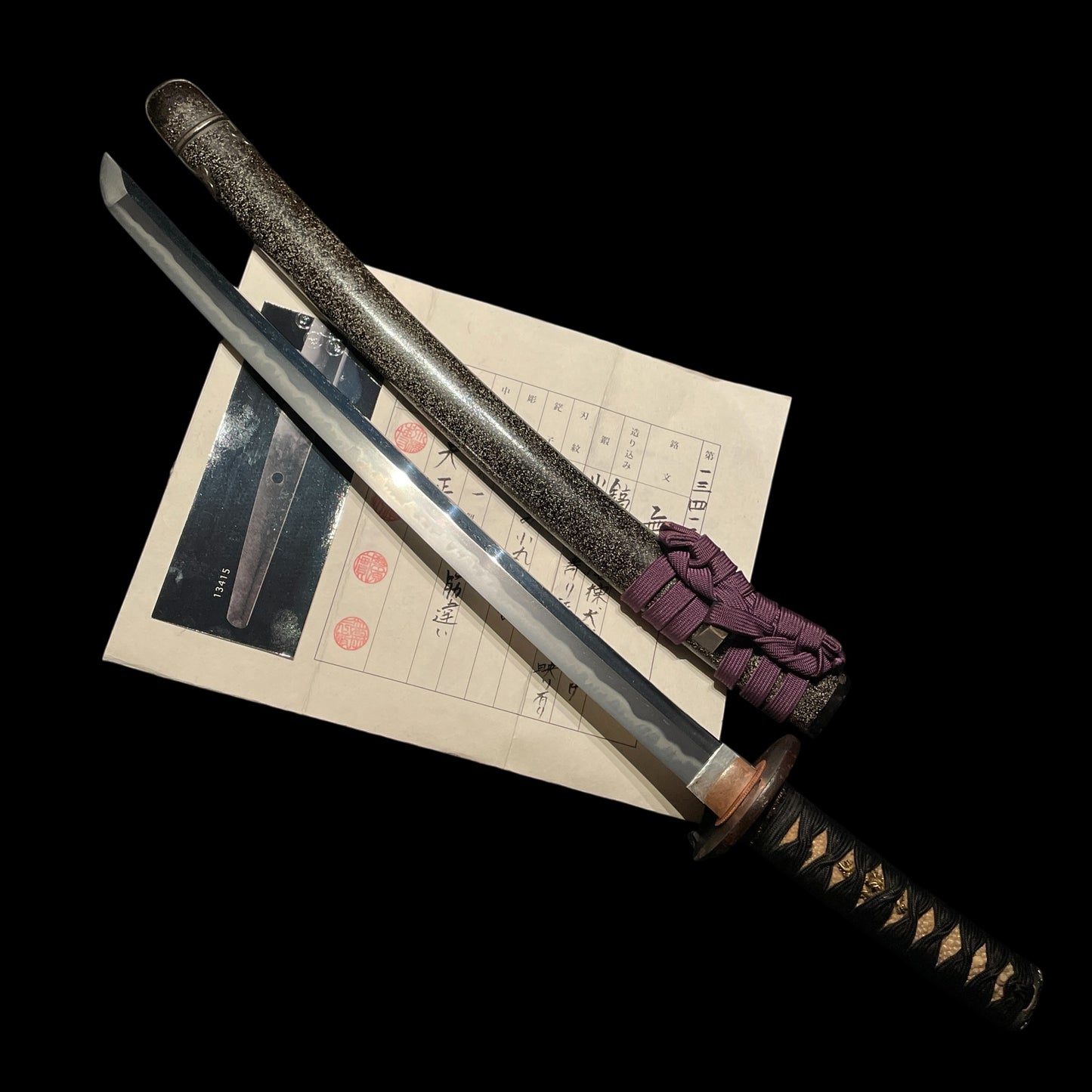 Amazing Hamon, Dragon Fittings Wakizashi, Takada Muneyuki 高田統行, Early Edo period