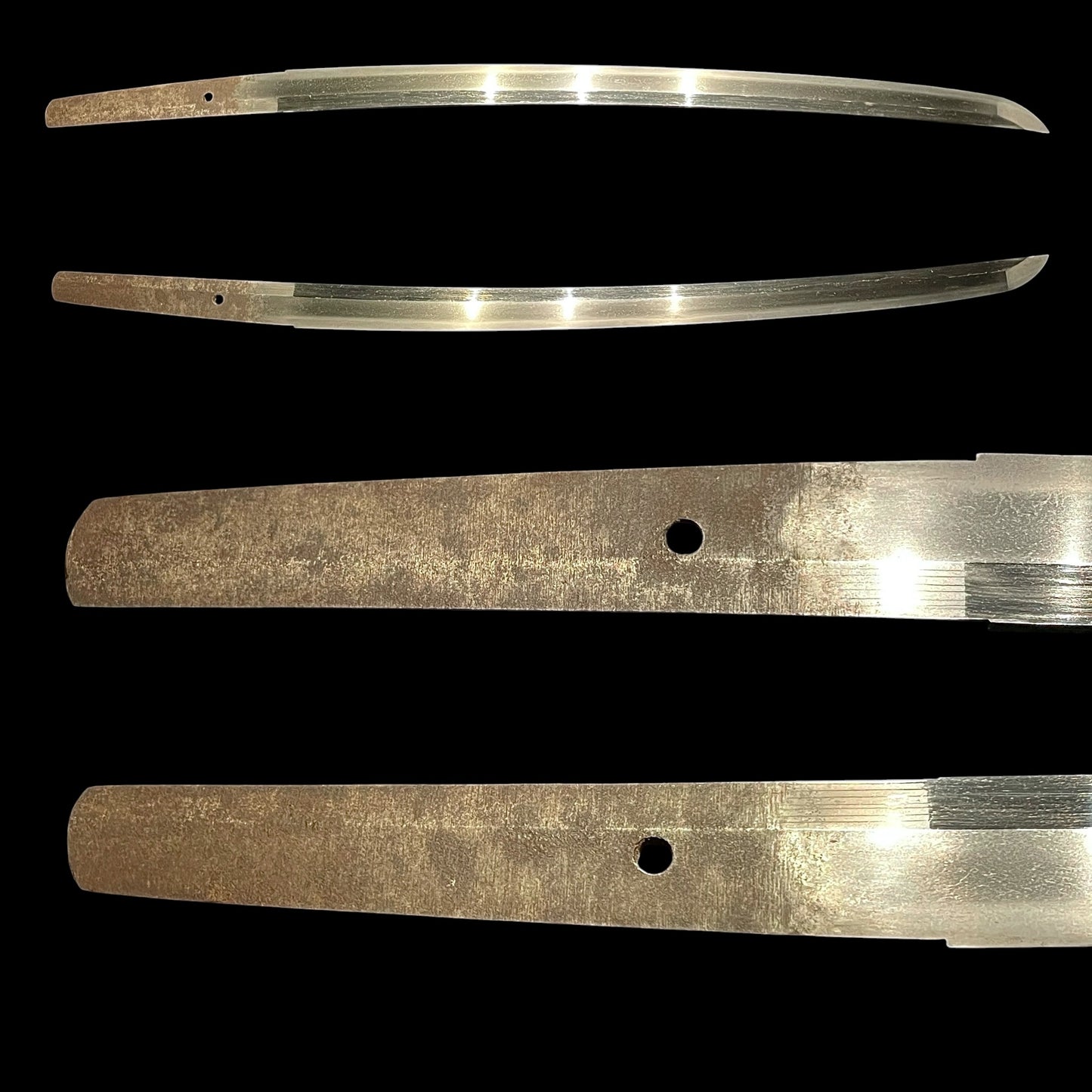 Suguha 直刃 Wakizashi, Thick Sukashi Tsuba, Edo period mumei