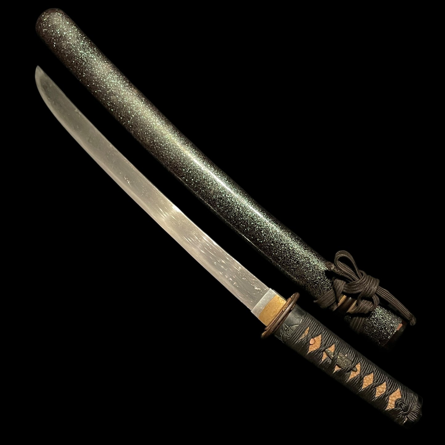 Hirazukuri Wakizashi, Noritsugu signed Fuchi, 鱮腹茎 Tanagobara-Nakago, with Kozuka