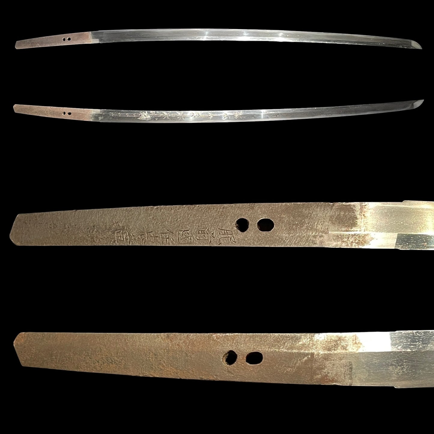 HIRIMONO 彫物 KATANA,笹竹 Sasatake Bamboo, Hizenkokuju Tadahiro 肥前國住忠廣 signed, Edo period