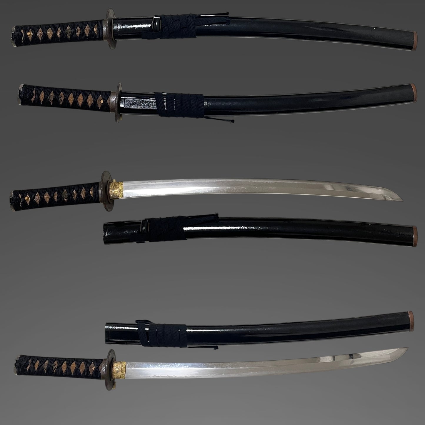 Black Short Wakizashi, Edo period mumei
