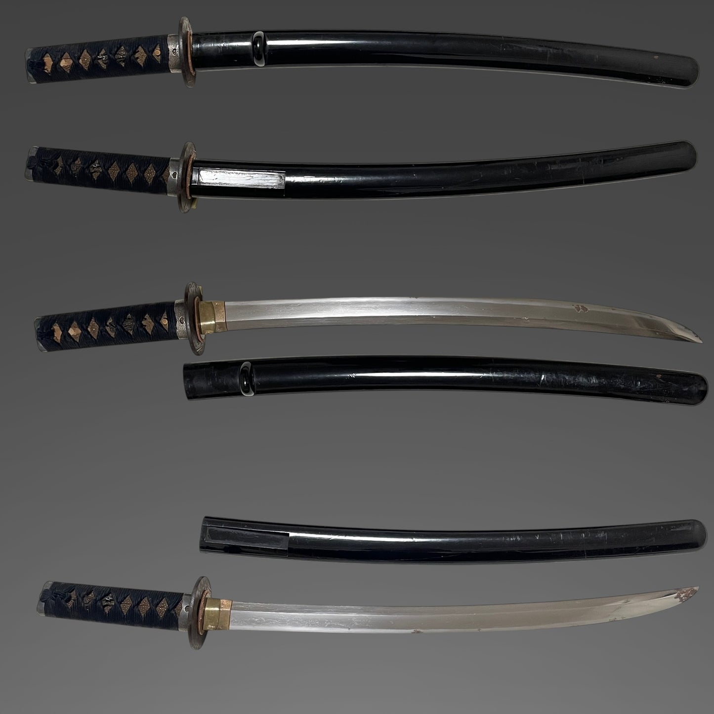 Naginata Naoshi 薙刀直し Wakizashi, Silver Fuchikashira, Muromachi period mumei