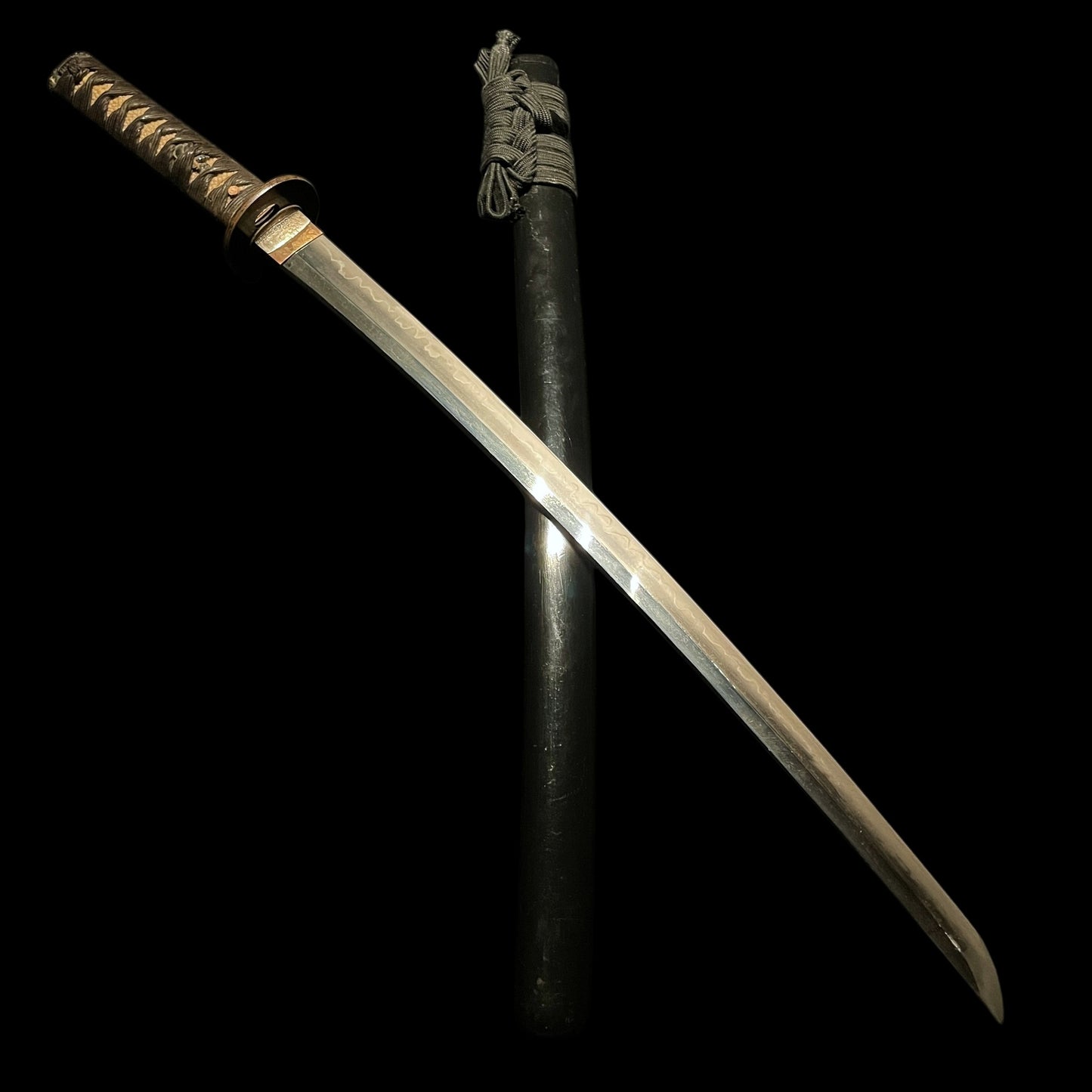 Bishuju Sukesada 備州祐定 signed Long WAKIZASHI, Dragon Fuchikashira, KenjoTsuba 献上鍔