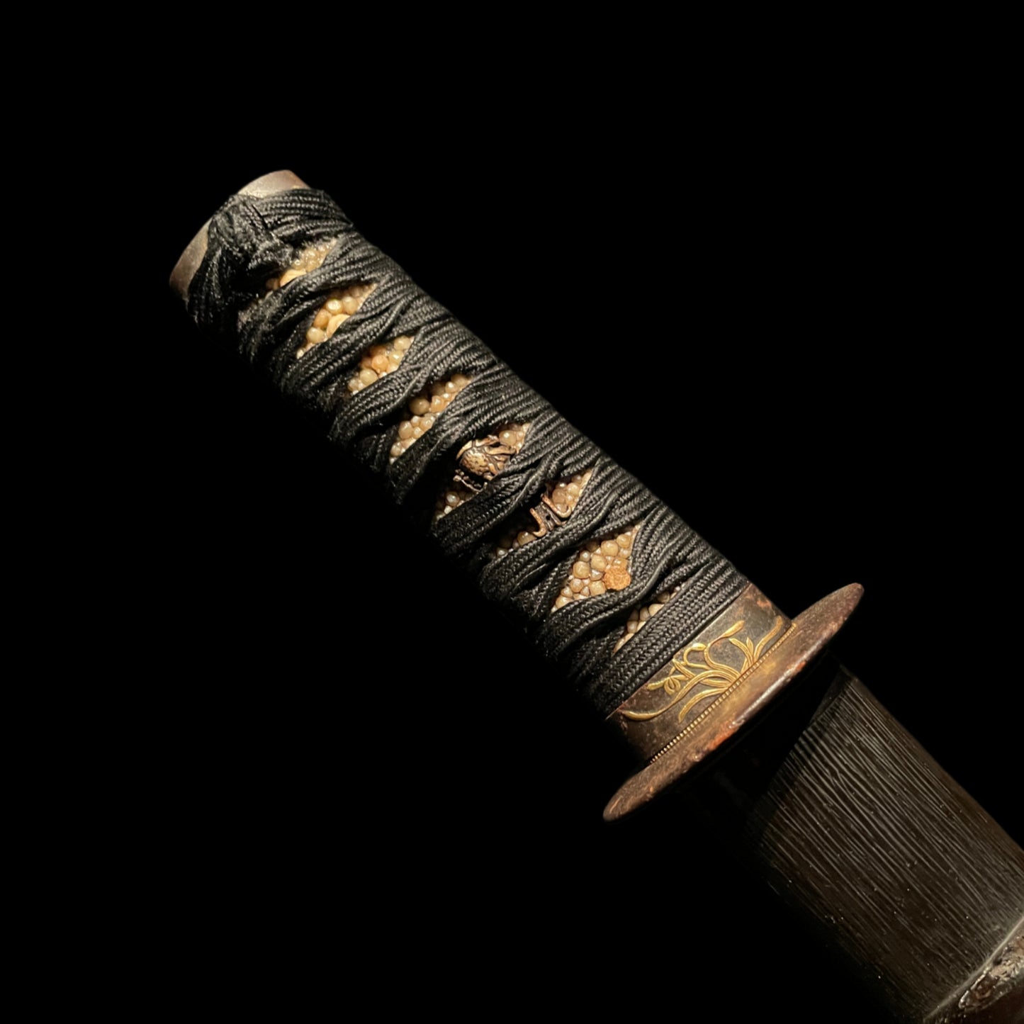 Ietsugu 家次 signed WAKIZASHI, Copper Scabbard, Flower Fuchikashira, Edo period