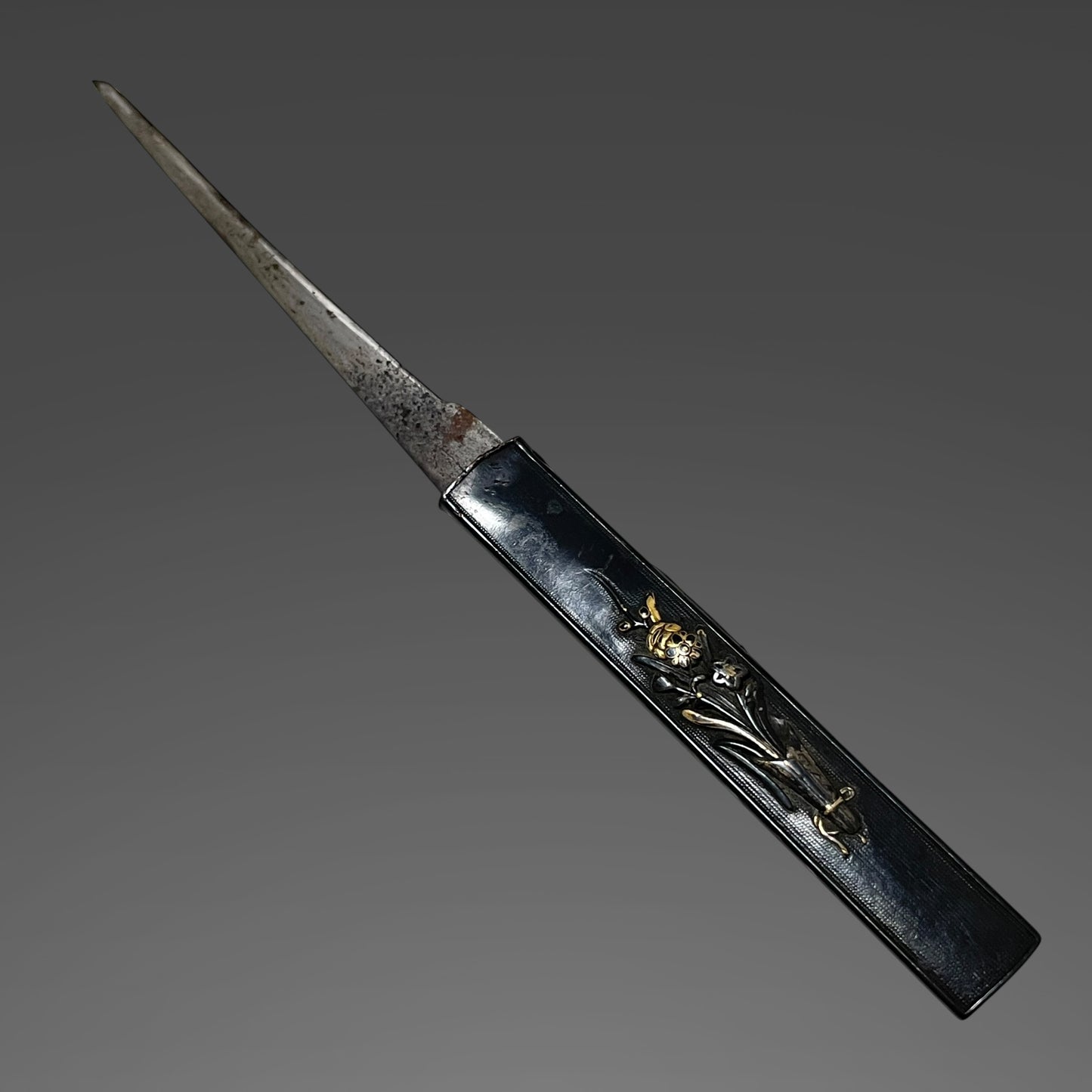 Kanefusa 兼房 signed TANTO, Shakudo Kozuka, Muromachi period, NBTHK Certificate