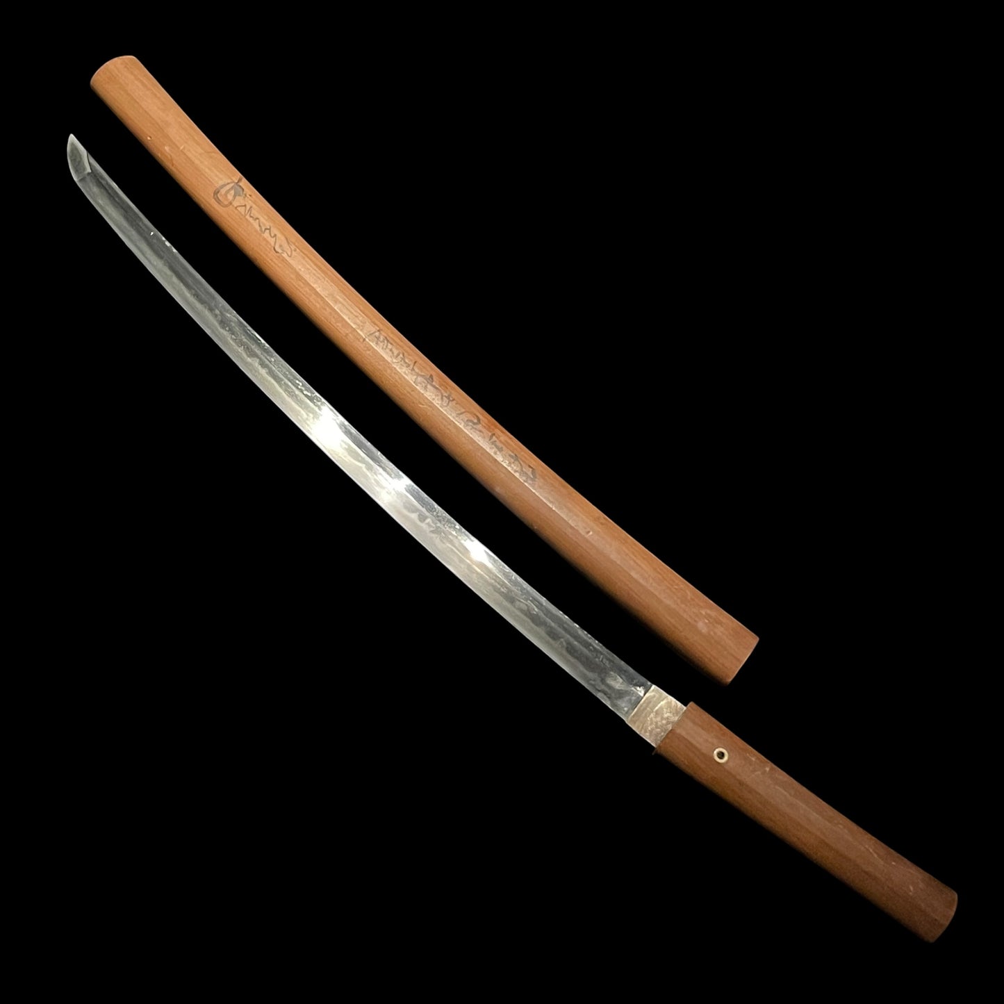 Echizenkoku Shimosaka 越前國下坂 signed Long Wakizashi, Sayagaki 鞘書, Edo period