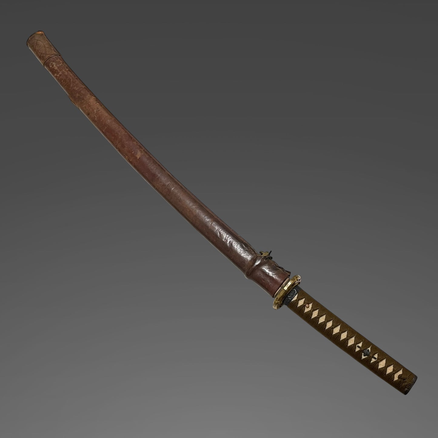 Ryakushiki-GUNTO 略式軍刀, Leather Cover Scabbard, WW2 Japanese Army Officer Sword