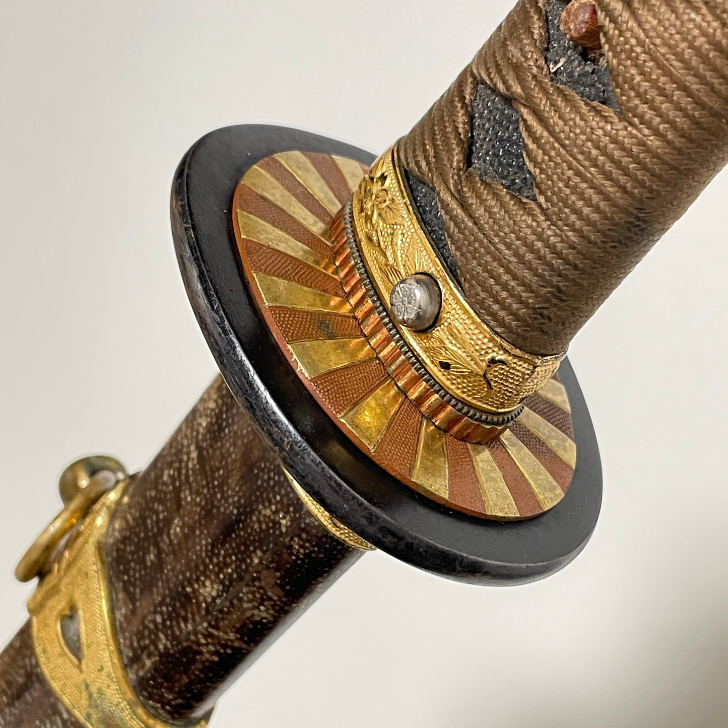 NAVY GUNTO 海軍刀, Custom-made Koshirae, Rising sun Seppa, Japanese Military Sword