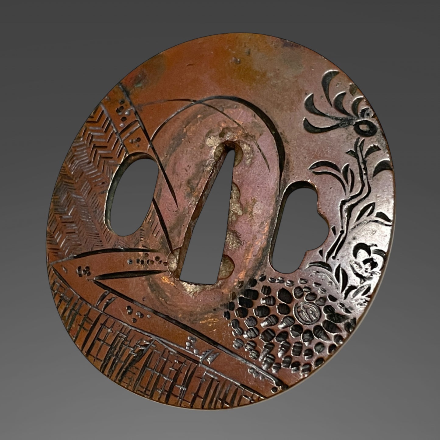 Kawari-Koshirae 変わり拵 Wakizashi, Silver and Copper Fittings, with Kozuka