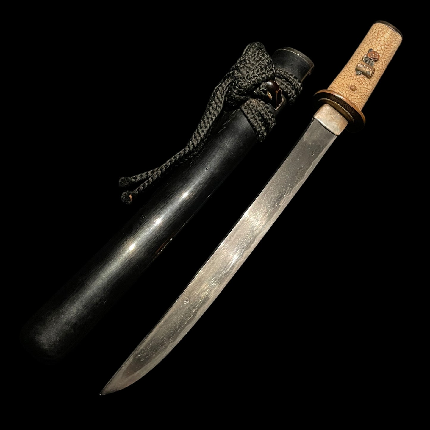 Nohmen Menuki 能面目貫 TANTO, Okina 翁 and Hannya 般若, Edo period mumei