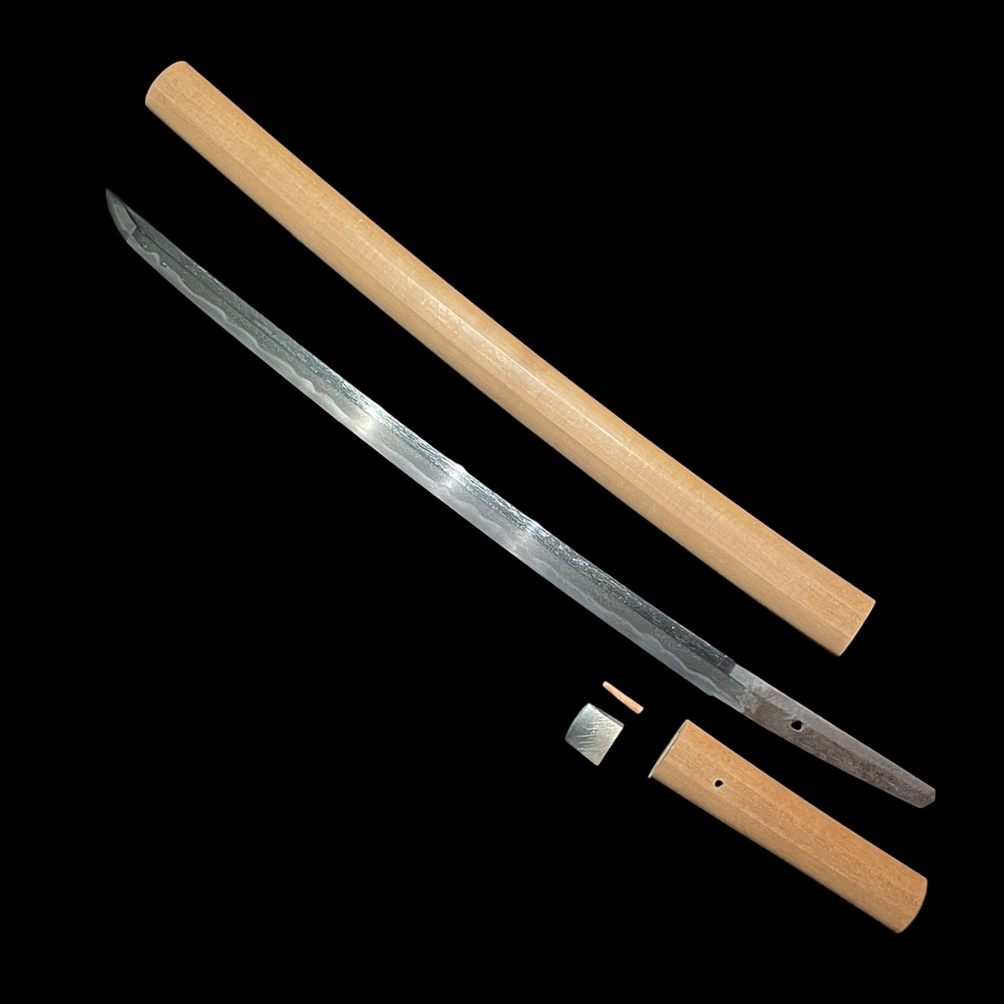 肌物 Hadamono Mokume-Jigane Wakizashi, Edo period mumei