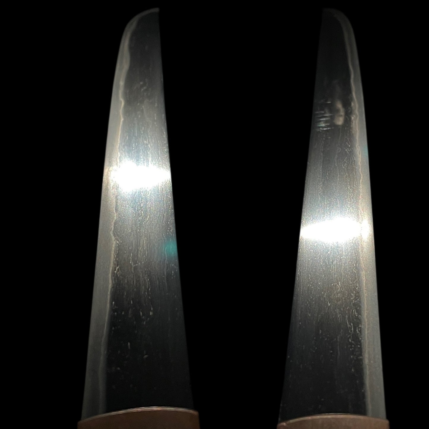 Turtle Menuki Yoroidoshi Tanto, Masamehada 柾目肌 Thick Blade, Edo period mumei