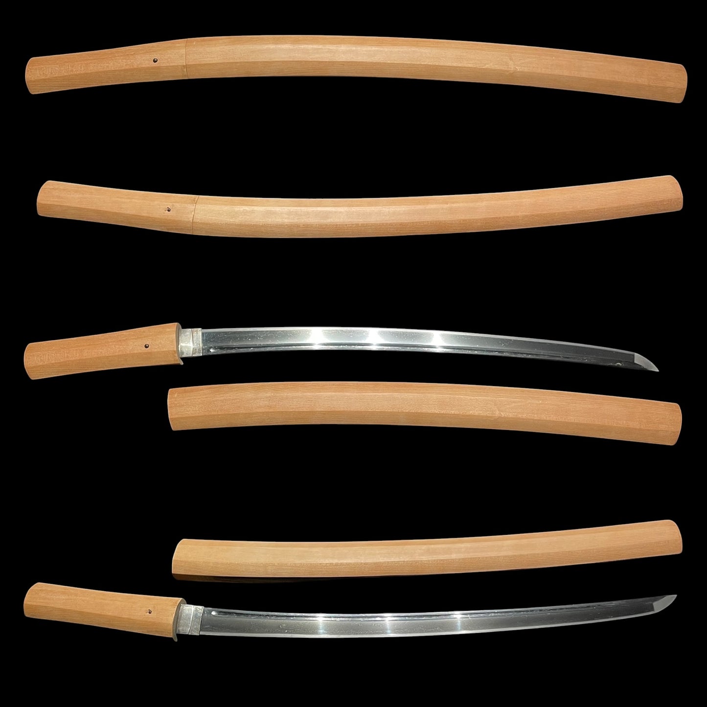 Bohi 棒樋, Suguha 直刃 Wakizashi in Shirasaya, Muromachi period mumei