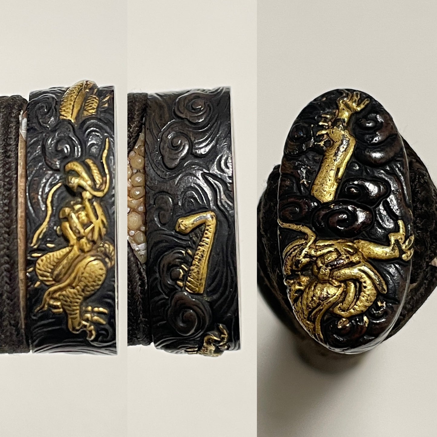 Short Navy GUNTO For Crew 搭乗員用短寸海軍刀, Dragon Fuchikashira, Heianjoju Kunitake signed