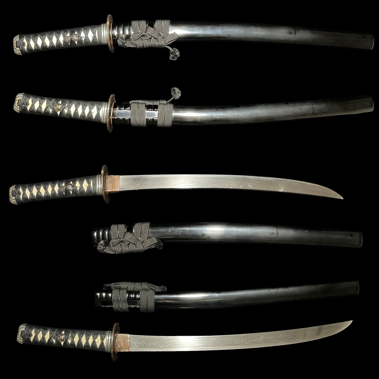 Wide Hirazukuri Wakizashi, Masahiro 正廣 signed, Hotei Tsuba 布袋鍔, Muromachi period mumei