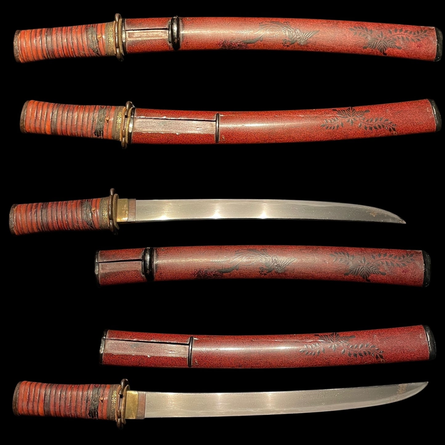 Red Tanto, Kage Makie Saya 陰蒔絵鞘, Edo period mumei