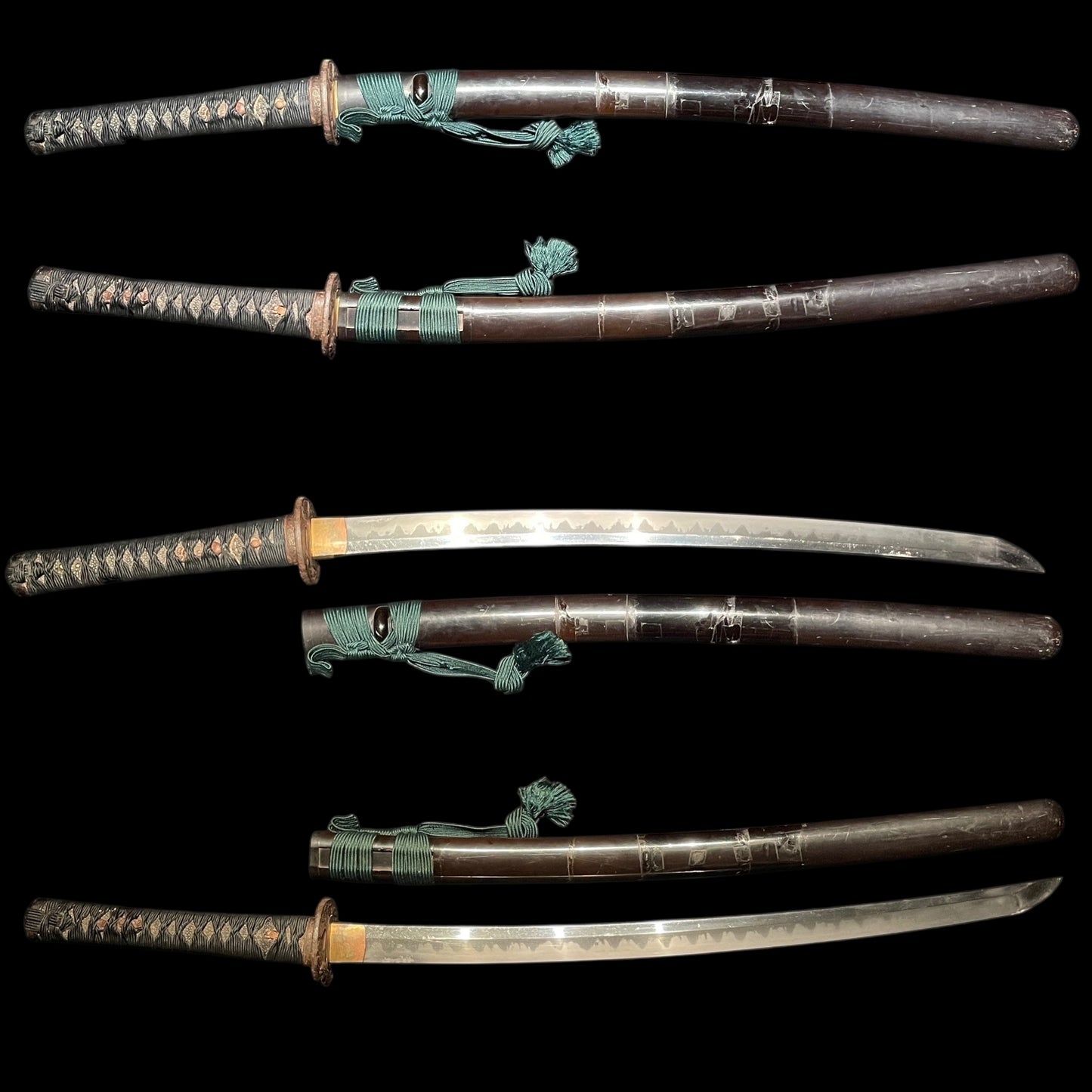 Amazing Hamon WAKIZASHI, Dragon Tsuba, Oosaka Shinto 大阪新刀, Edo period