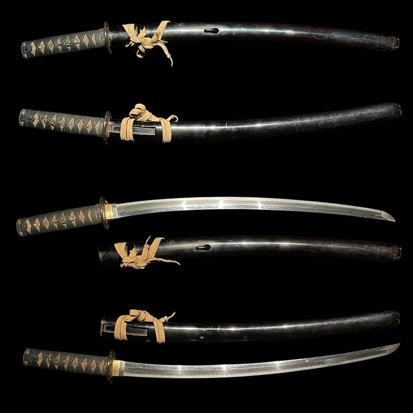 Oozori 大反 WAKIZASHI, Sue-Koto 末古刀, Matsuba 松葉 Fuchikashira, Muromachi period