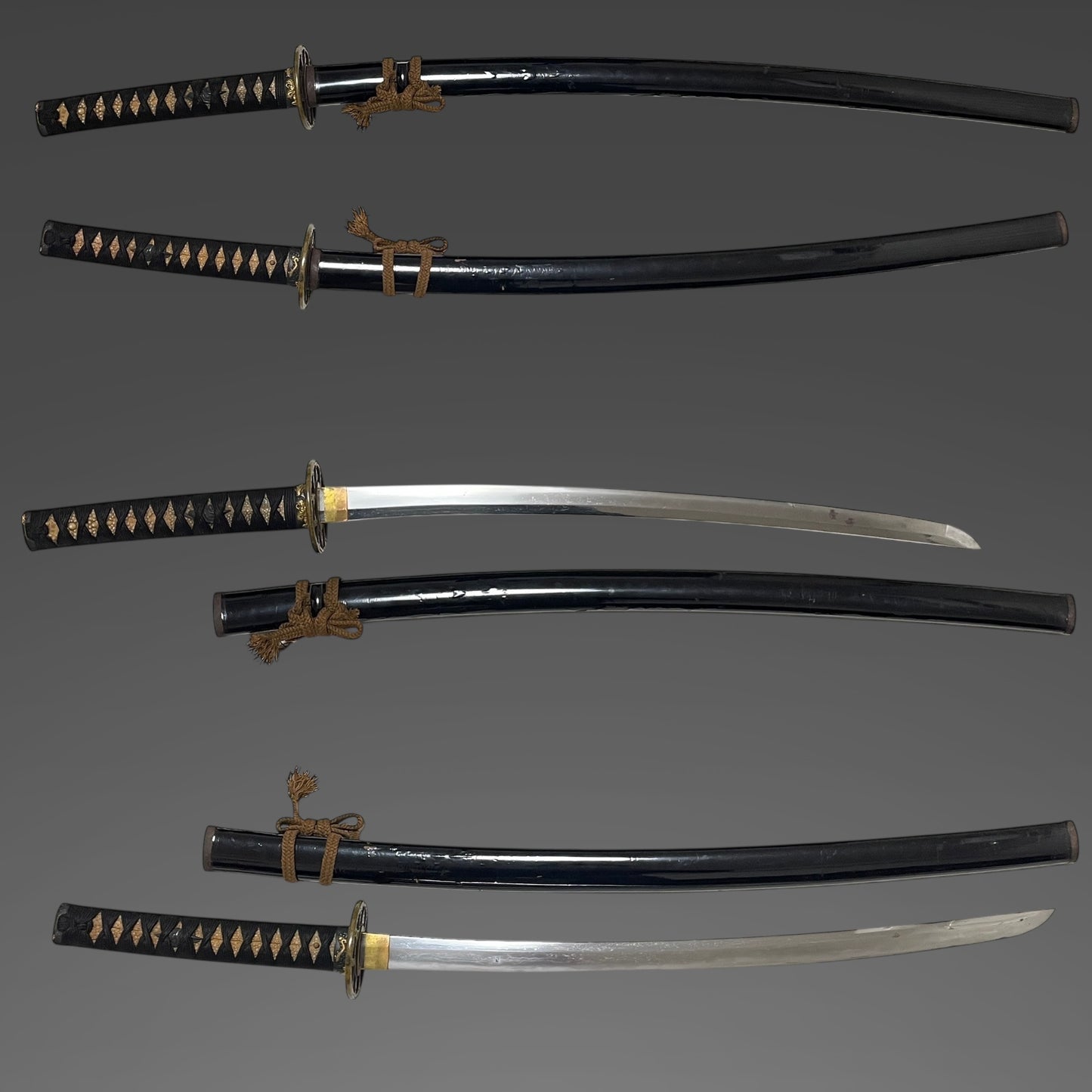 Dragon Fuchikashira, Long Wakizashi, 真鍮散鍔, Muromachi period mumei