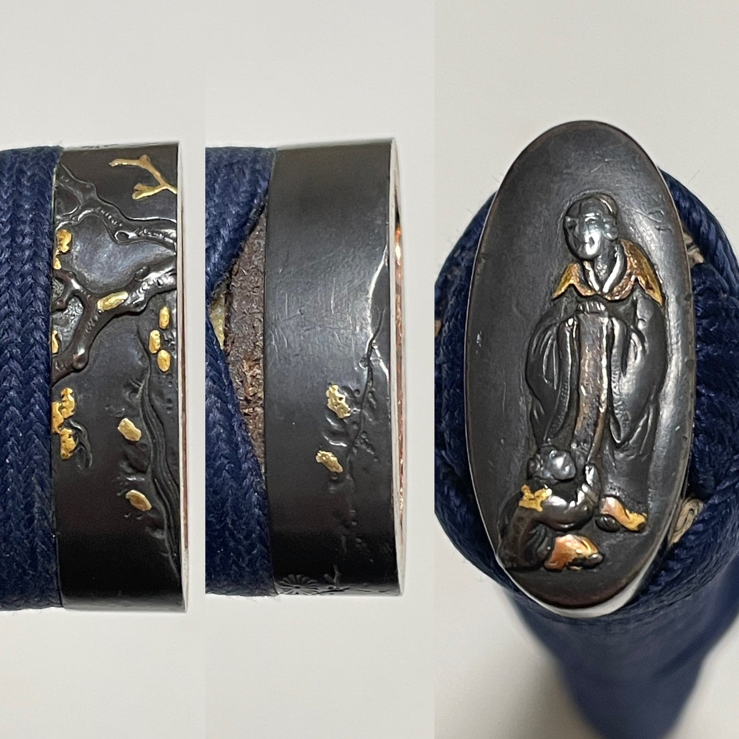 Long Wakizashi, Copper Tsuba, Shibuichi Fuchikashira, Edo period mumei