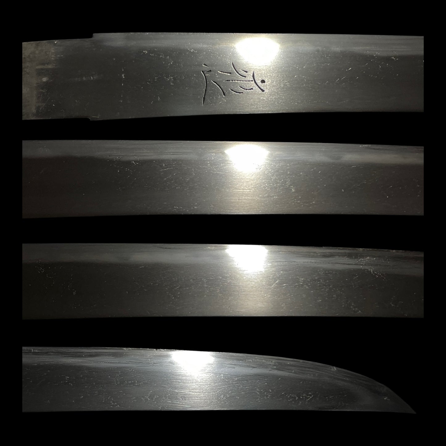 Aikuchi Koshirae Sunnobi-Tanto 合口拵寸延短刀, Bonji 梵字 blade, Edo period mumei