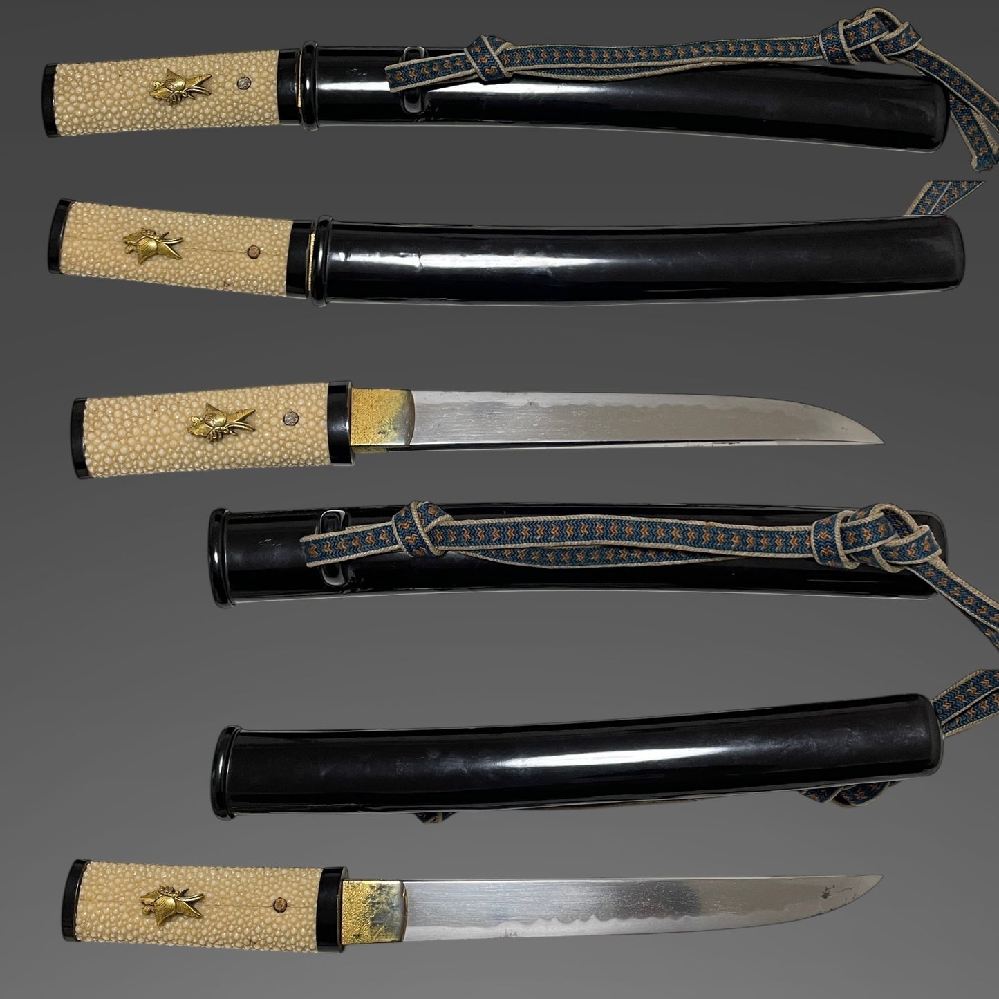 Aikuchi Style TANTO, Butterfly menuki, Late Edo period mumei