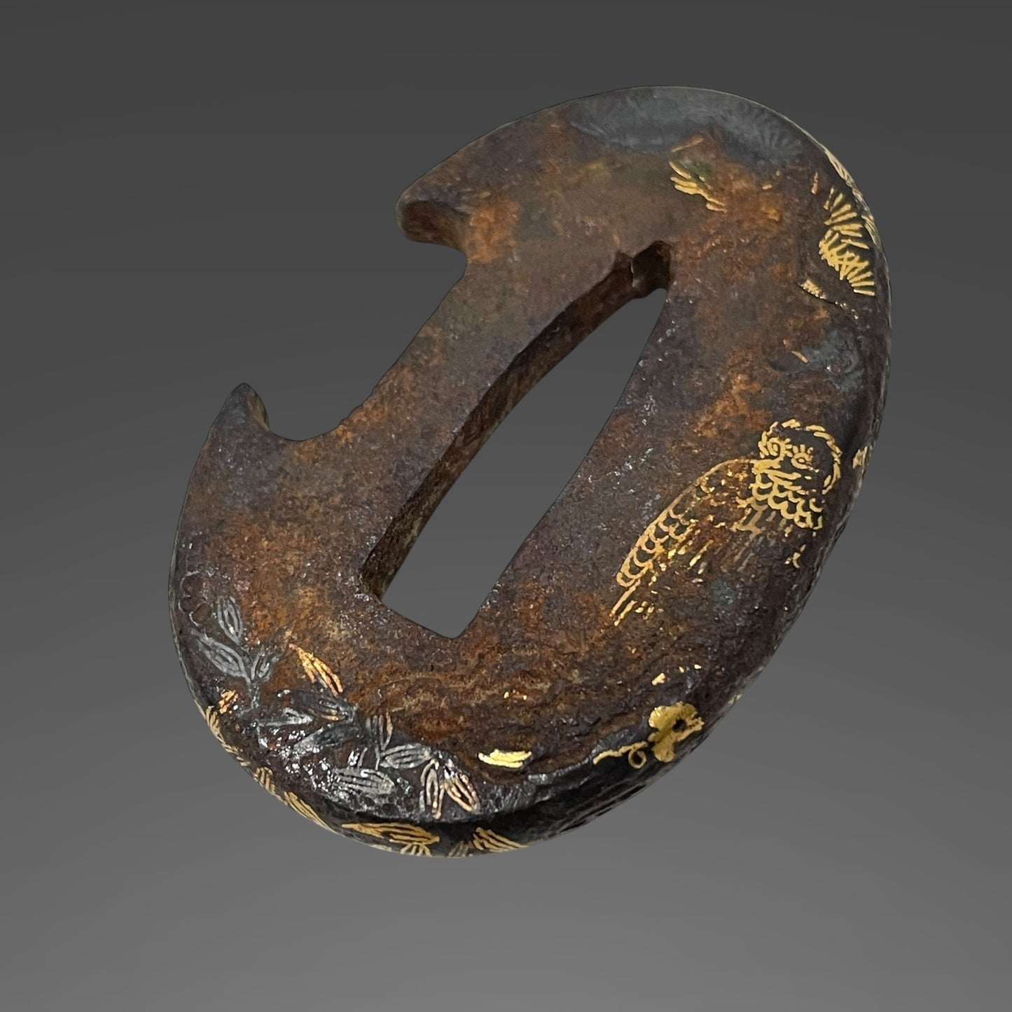 Shobuzukuri Wakizashi 菖蒲造脇差, Gold inlay Tsuba, Edo period mumei