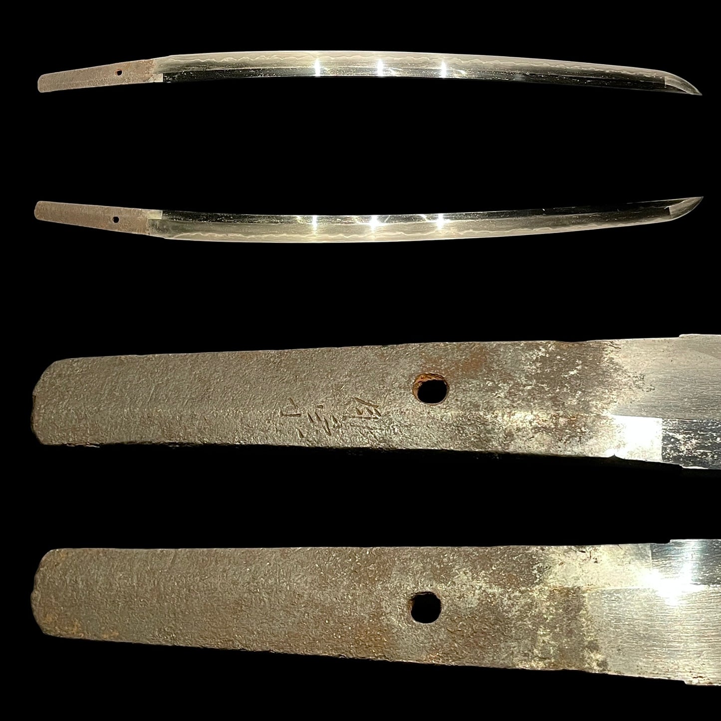 Sukemune 助宗 signed Long Wakizashi, Shakudo Pine needles Fuchikashira, Edo period