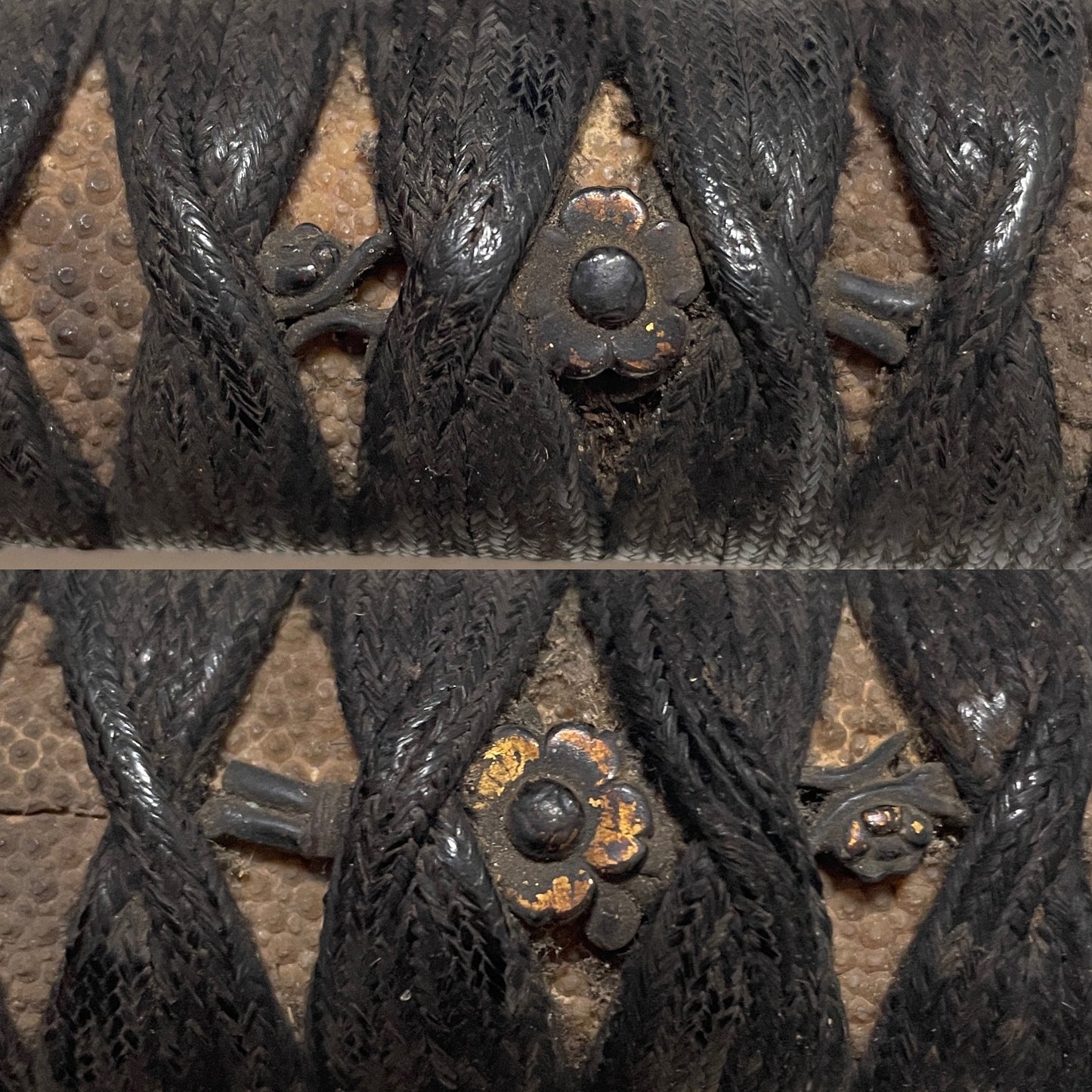Sukemune 助宗 signed Long Wakizashi, Shakudo Pine needles Fuchikashira, Edo period