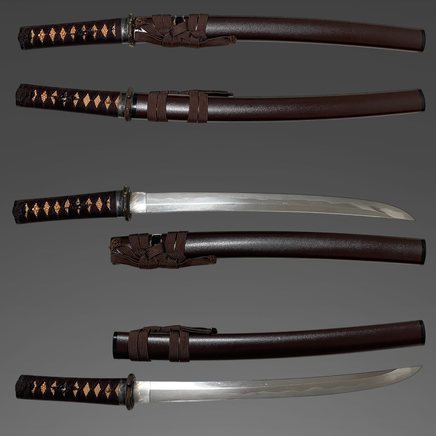 Shobuzukuri Wakizashi 菖蒲造脇差, Gold inlay Tsuba, Edo period mumei