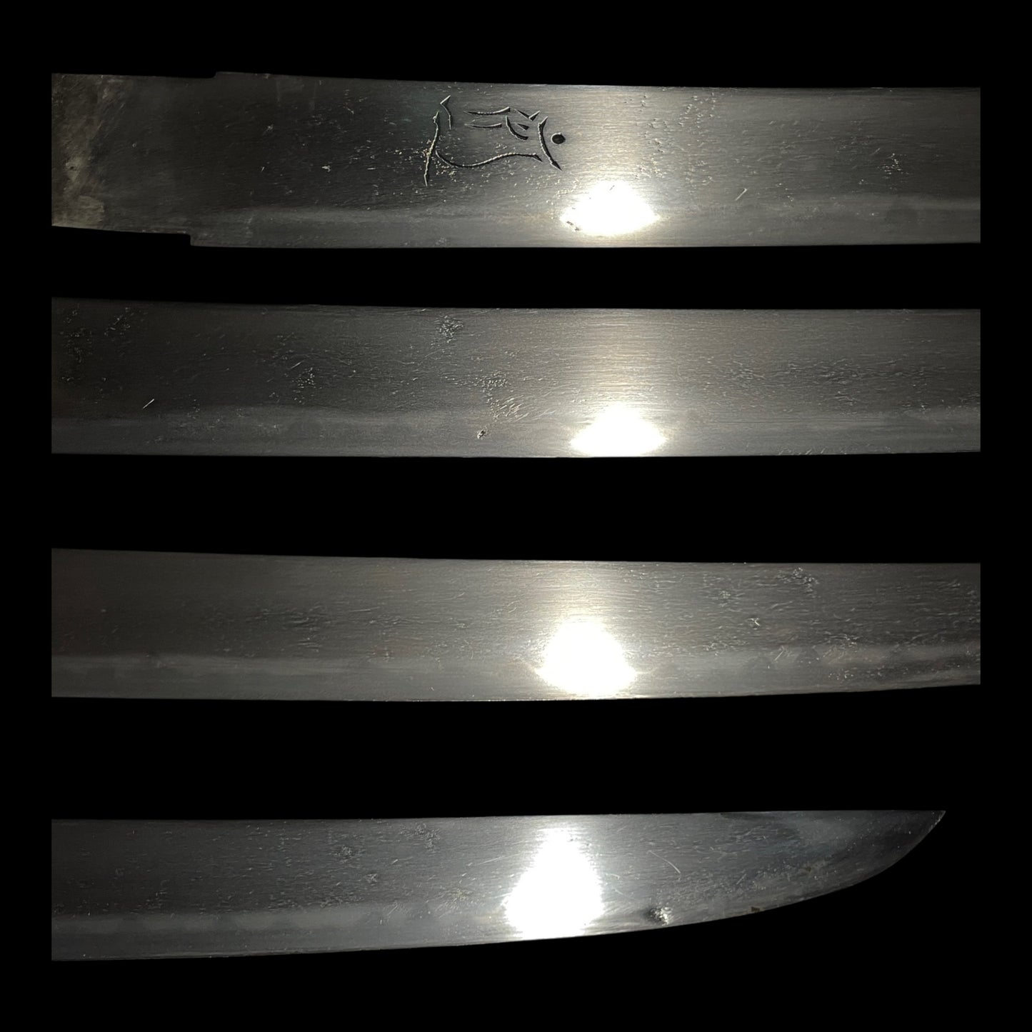 Aikuchi Koshirae Sunnobi-Tanto 合口拵寸延短刀, Bonji 梵字 blade, Edo period mumei