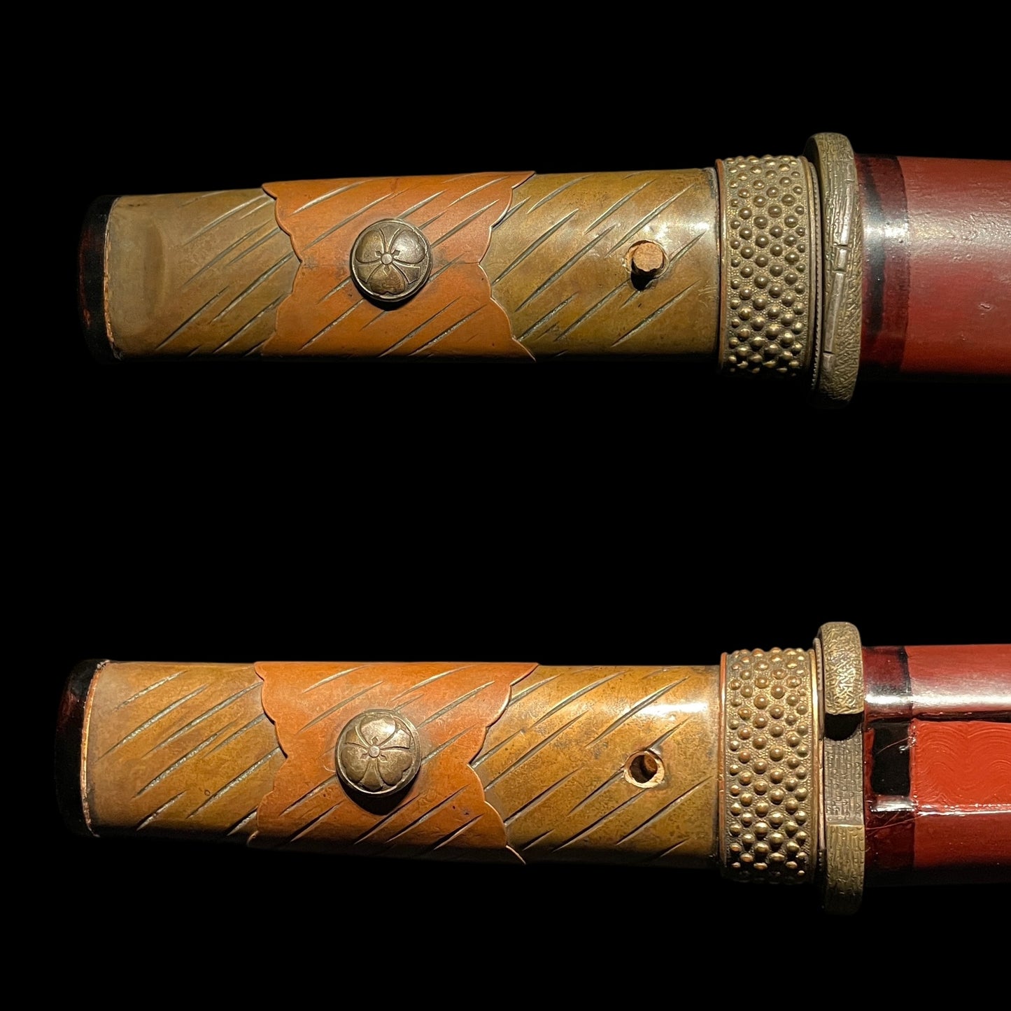 Red YOROIDOSHI 鎧通 Tanto, Thick blade, Edo period mumei