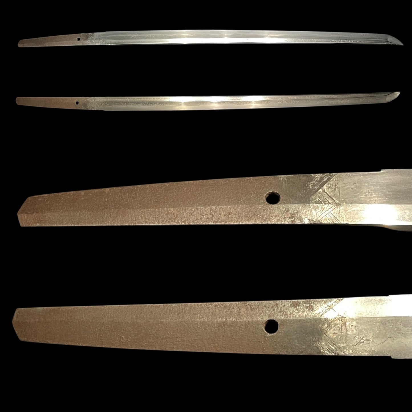 Sendankizami-Saya 千段刻鞘 Long Wakizashi, Ninja Style Straight blade, Edo period mumei