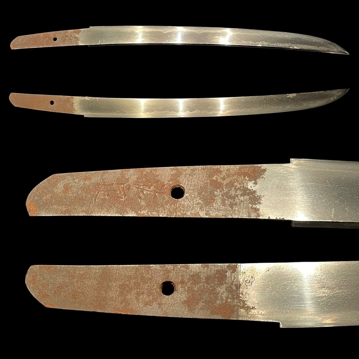 Sukesada 祐定 signed Aikuchi Koshirae Sunnobi-TANTO, Copper Fittings with Kozuka