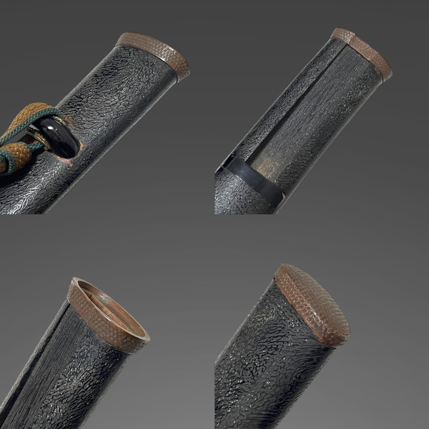 Sukesada 祐定 signed Aikuchi Koshirae Sunnobi-TANTO, Copper Fittings with Kozuka