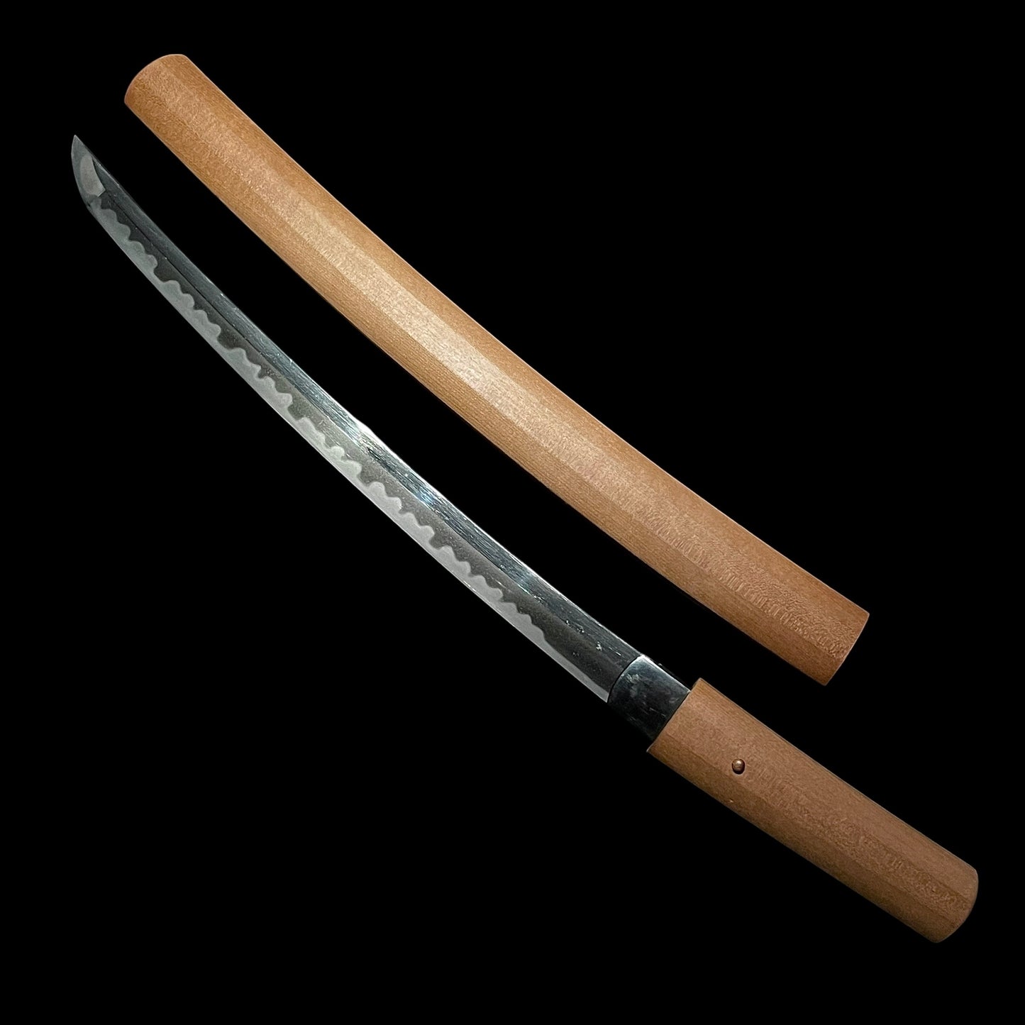 Amazing Hamon Wakizashi, Yokoyama Kozukedaijo Fujiwara Sukesada 横山上野大掾藤原祐定 signed
