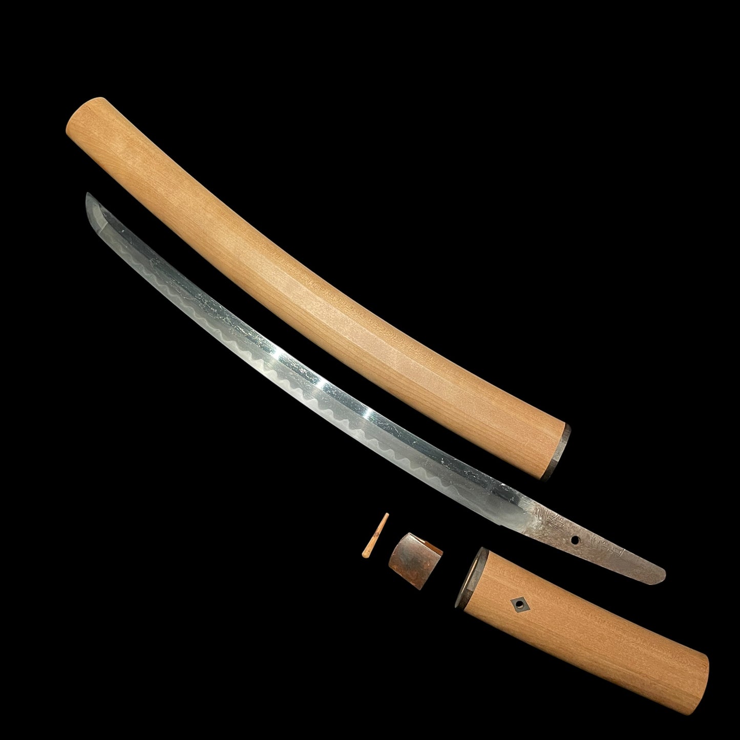 Sanjo Munechika 三條宗近 signed, Oozori 大反り Wakizashi, Late Edo Bakumatsu era.