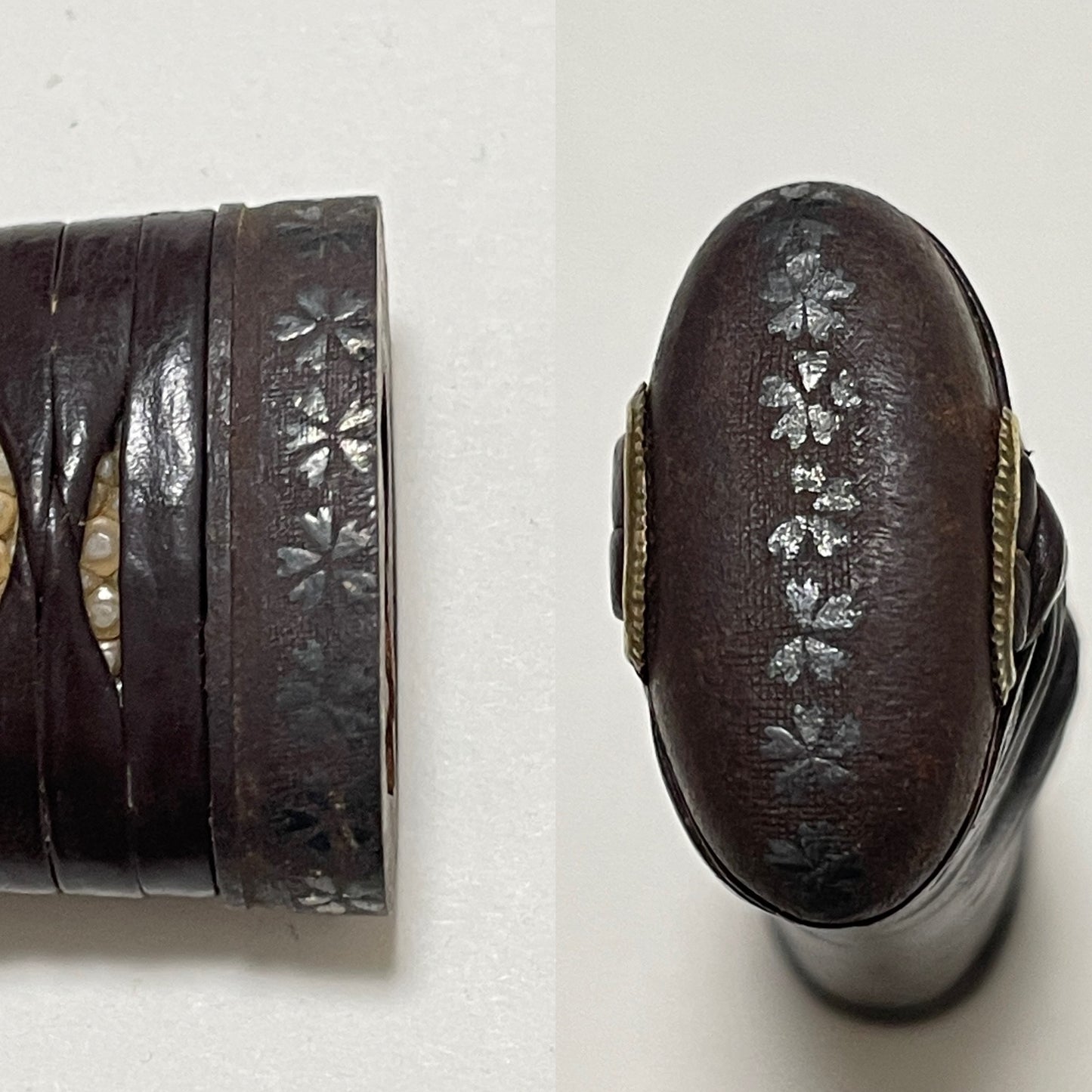 Kawarizukuri 変造り TANTO, with Kozuka Kogai, Natanenurisaya 菜種塗鞘, Edo period signed