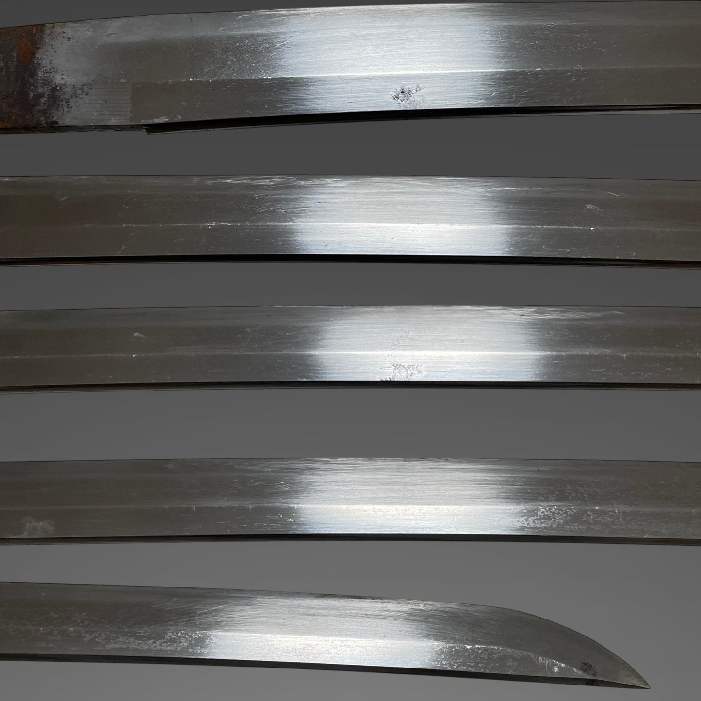 Long Black Wakizashi, Suguha 直刃, Gold inlay Fuchikashira, Edo period mumei