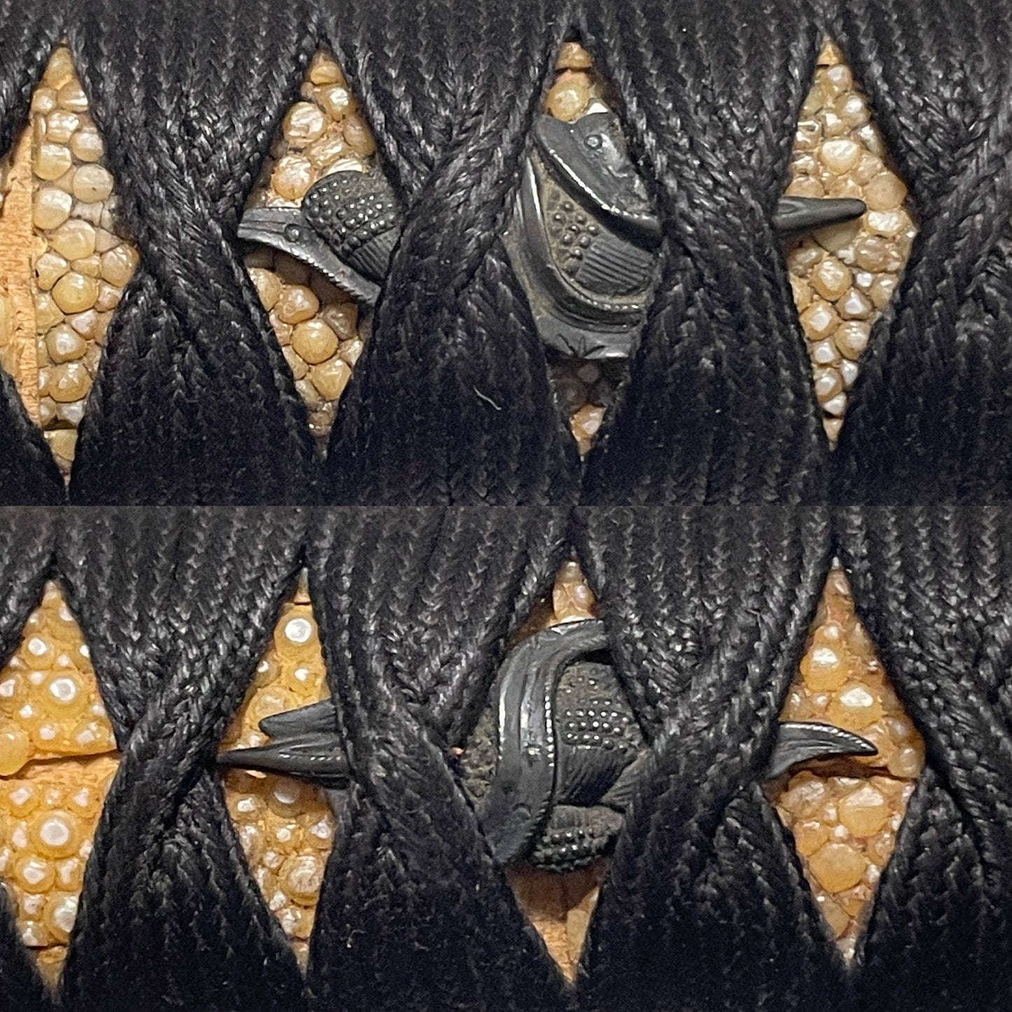 Dragon Fuchikashira, Long Wakizashi, 真鍮散鍔, Muromachi period mumei