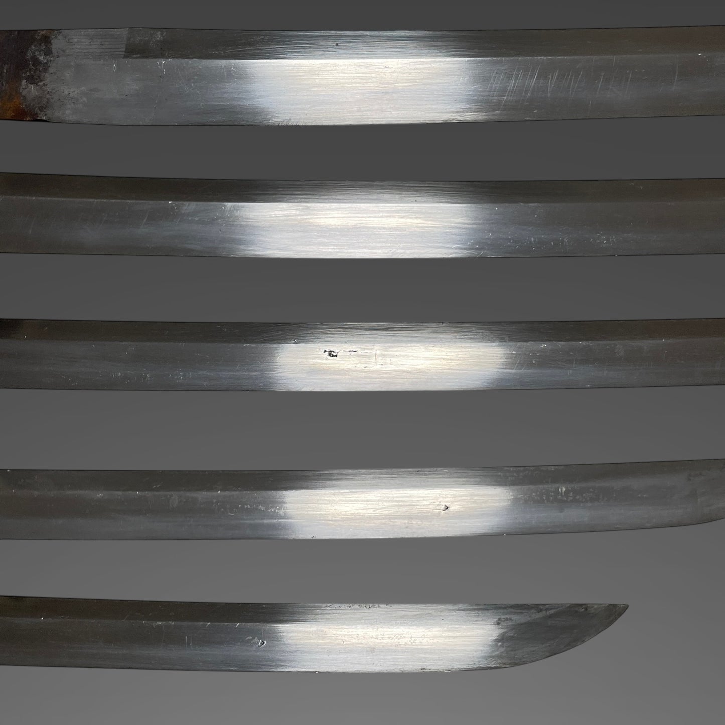 Long Black Wakizashi, Suguha 直刃, Gold inlay Fuchikashira, Edo period mumei