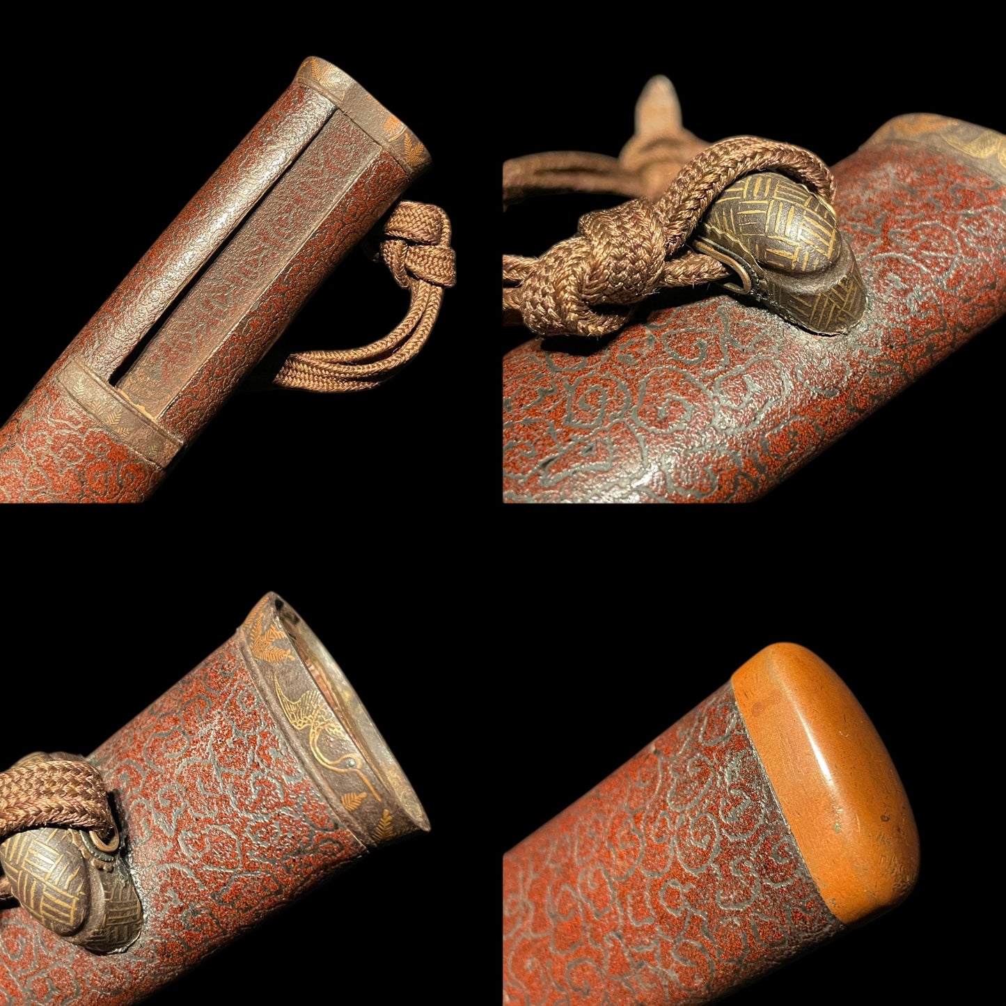 Red Tanto with Kozuka, Mouse Menuki, Masame-Hada 柾目肌 Edo period mumei