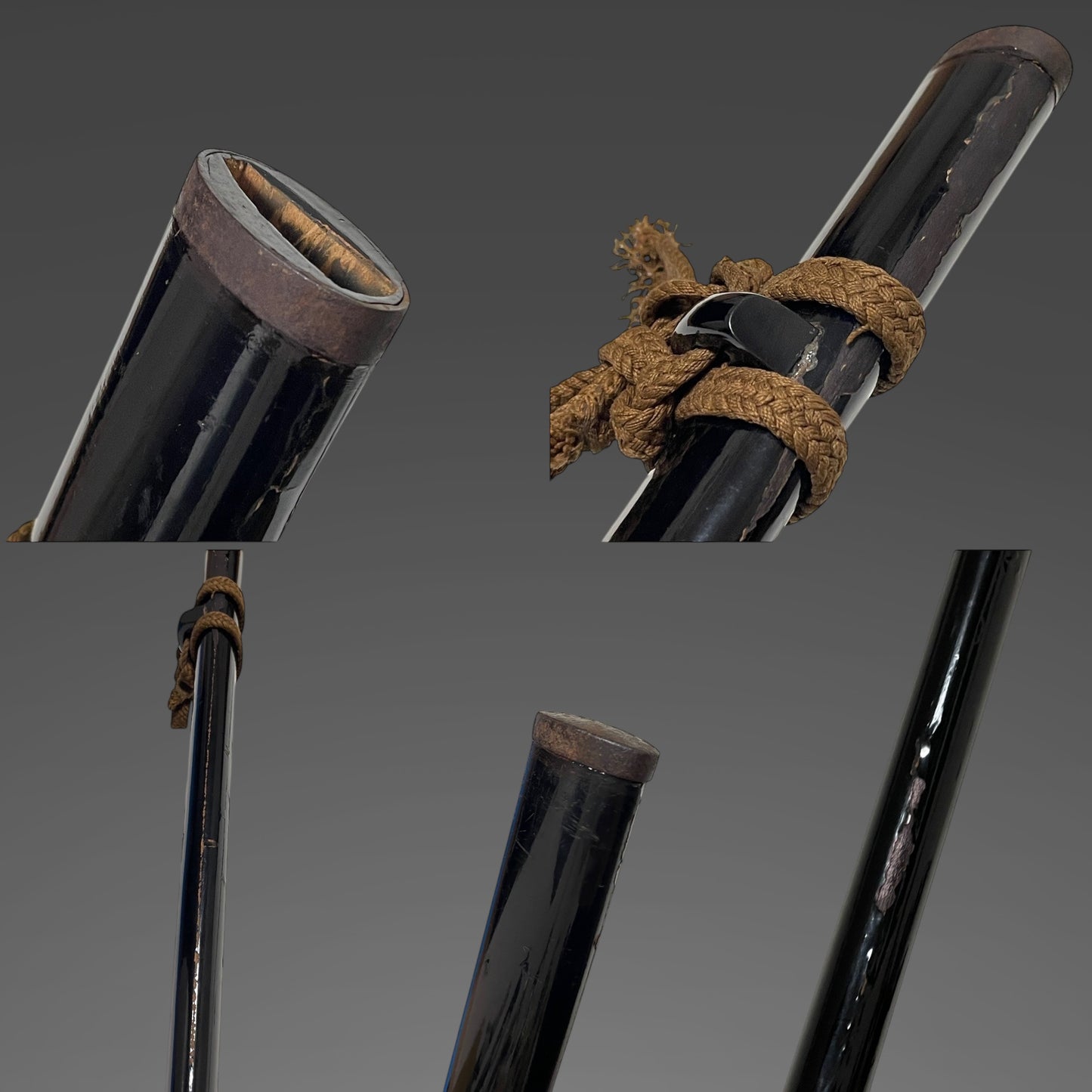 Dragon Fuchikashira, Long Wakizashi, 真鍮散鍔, Muromachi period mumei