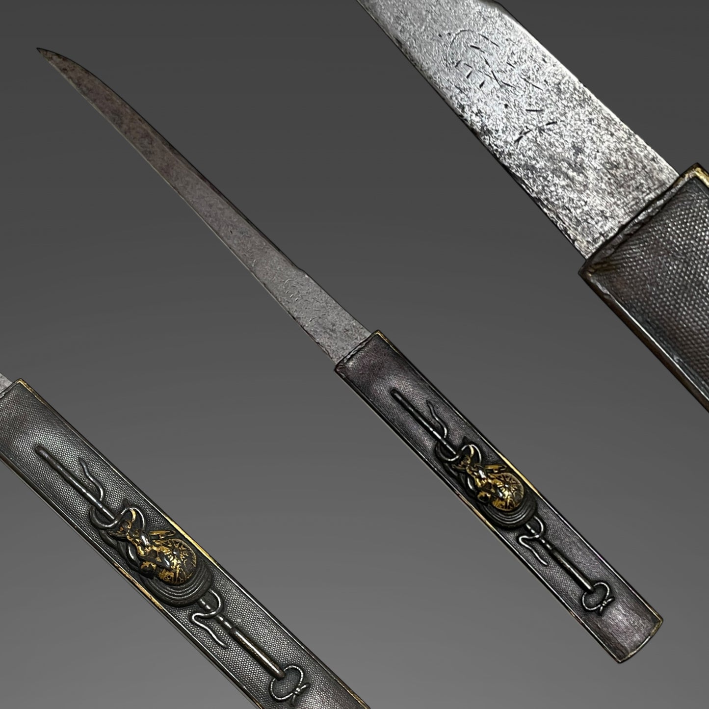 Echizen-Seki 越前関 WAKIZASHI, Signed Dragon Tsuba, with Kozuka, Early Edo period